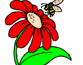 Desenho Margarida com abelha pintado por KAWANNY