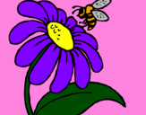 Desenho Margarida com abelha pintado por li