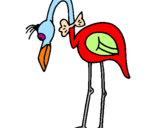 Desenho Flamingo com passarita pintado por joao victor