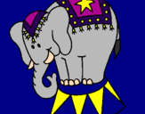 Desenho Elefante a actuar pintado por Tamires