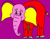 Desenho Elefante feliz pintado por Laura