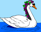 Desenho Cisne com flores pintado por rita silveiro