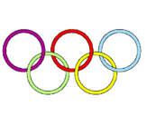 Desenho Argolas dos jogos olimpícos pintado por alexsandra