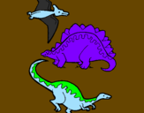 Desenho Três classes de dinossauros pintado por JOAO   VICTOR