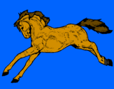 Desenho Cavalo a correr pintado por Gabriele