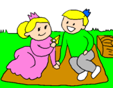 Desenho Príncipes de picnic pintado por thaysa kelly