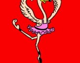 Desenho Avestruz em ballet pintado por Tenis dificil