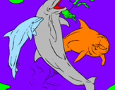 Desenho Golfinhos a brincar pintado por isabela