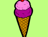 Desenho Cone de gelado pintado por Luiza