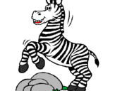 Desenho Zebra a saltar pedras pintado por pedro