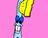 Desenho Escova de dentes pintado por gata do azul
