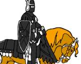 Desenho Cavaleiro a cavalo pintado por cezar