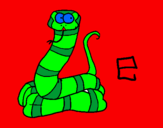 Desenho Serpente pintado por maria