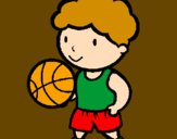 Desenho Jogador de basquete pintado por leonor enes