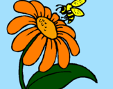 Desenho Margarida com abelha pintado por VICTOR