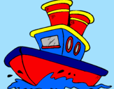 Desenho Barco no mar pintado por Eduardo-Dudu-DF
