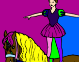 Desenho Trapezista em cima do cavalo pintado por Victoria bailarina 