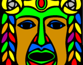 Desenho Máscara Maia pintado por kairo