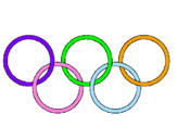 Desenho Argolas dos jogos olimpícos pintado por rafaela....