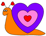 Desenho Caracol coração  pintado por zana