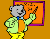 Desenho Professor urso pintado por gabe