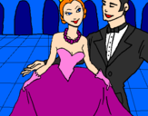 Desenho Princesa e príncipe no baile pintado por Aryna
