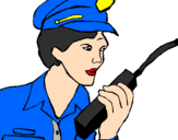 Desenho Polícia com um walkie pintado por chis