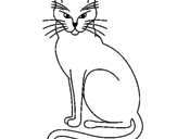Desenho Felino pintado por Gata em pé
