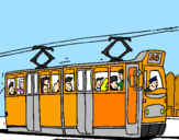 Desenho Eléctrico com passageiros pintado por pedro