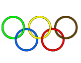 Desenho Argolas dos jogos olimpícos pintado por melissa