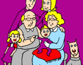 Desenho Família pintado por natalia