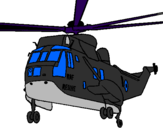 Desenho Helicoptero de resgate pintado por helicoptero
