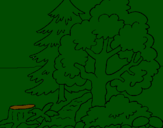 Desenho Bosque pintado por enric