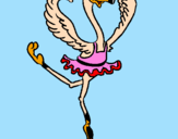 Desenho Avestruz em ballet pintado por mariana