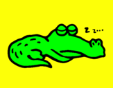 Desenho Crocodilo a dormir pintado por tete