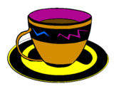 Desenho Taça de café pintado por marryana