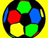 Desenho Bola de futebol pintado por clau