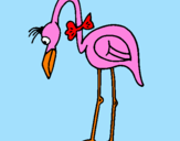 Desenho Flamingo com passarita pintado por renan123