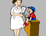Desenho Enfermeira e menino pintado por rick