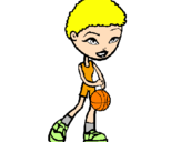 Desenho Jogadora de basquete pintado por Victoria Borges
