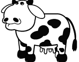 Desenho Vaca pensativa pintado por je