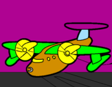 Desenho Avião com pás pintado por andrealicata