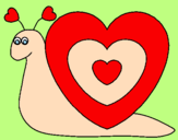 Desenho Caracol coração  pintado por Tha...s2