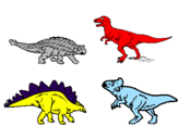 Desenho Dinossauros de terra pintado por pedro