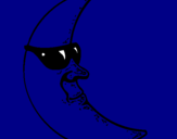 Desenho Lua com óculos de sol pintado por  FELIPE