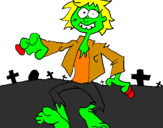 Desenho Zombie pintado por André