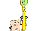 Desenho Dentes e escova de dentes pintado por BERNARDO