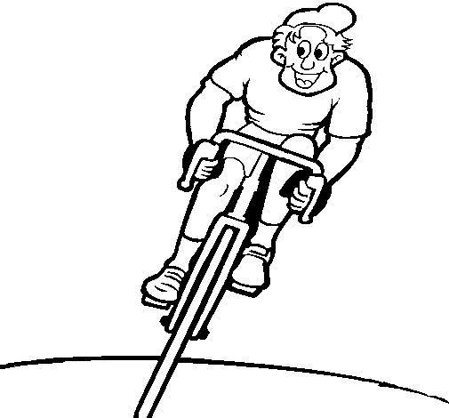 Desenho Ciclista com gorro pintado por judo