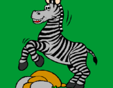 Desenho Zebra a saltar pedras pintado por vini