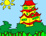 Desenho Casa japonesa pintado por vitoria